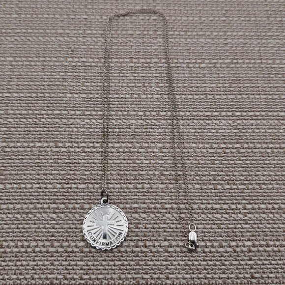 18.5 Inch Sterling Silver Confirmation Religious Pendant Necklace A2457 - Picture 1 of 7